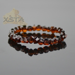 Dark cherry natural amber beads bracelet